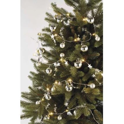 LED string lights, 20 LEDs, battery-powered (2x AA), 2.2 m, warm white