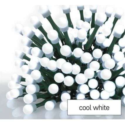 LED string lights 200 LEDs / 8 functions, 20 m, IP44, cool white