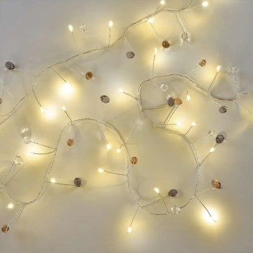 LED string lights 40 LEDs / 3×AA, 1.5 m, warm white