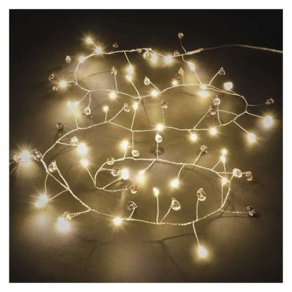 LED string lights 40 LEDs / 3×AA, 1.5 m, warm white