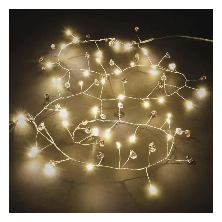 LED string lights 40 LEDs / 3×AA, 1.5 m, warm white