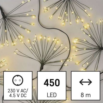 LED string lights, 450 LEDs / 11 m, warm white