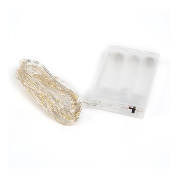 LED string lights 50xLED/3xAA 5m multicolor