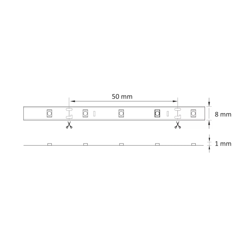 LED Strip 5m LED/10W/12V IP20 6,500K