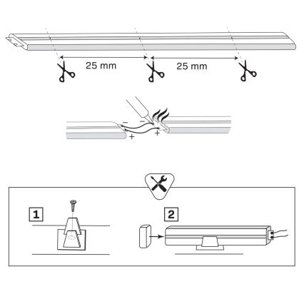 LED Strip NEON 2 m LED/17W/12V IP65 orange