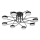 LED Surface-mounted chandelier 8xLED/7W/230V 3000-6000K d. 70 cm black