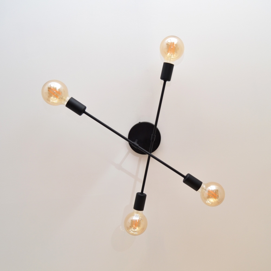 LED Surface-mounted chandelier CAMBRIDGE 4xE27/8W/230V black