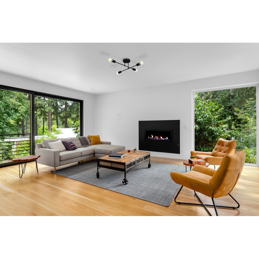 LED Surface-mounted chandelier CAMBRIDGE 4xE27/8W/230V black