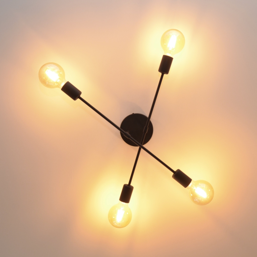 LED Surface-mounted chandelier CAMBRIDGE 4xE27/8W/230V black