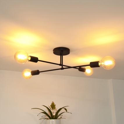 LED Surface-mounted chandelier CAMBRIDGE 4xE27/8W/230V black