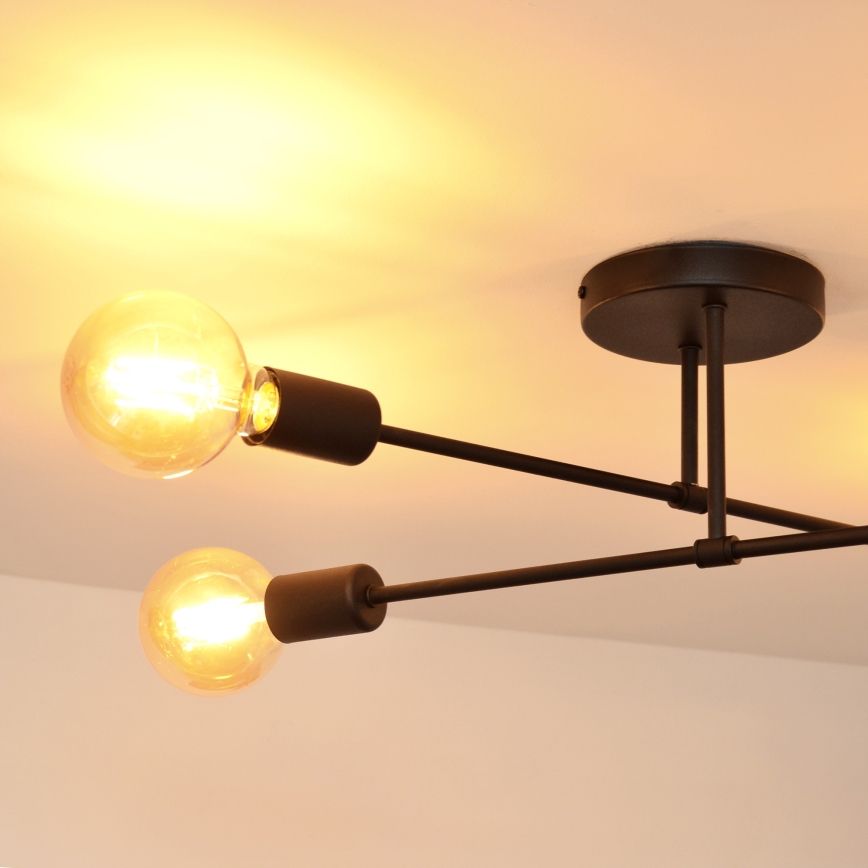 LED Surface-mounted chandelier CAMBRIDGE 4xE27/8W/230V black