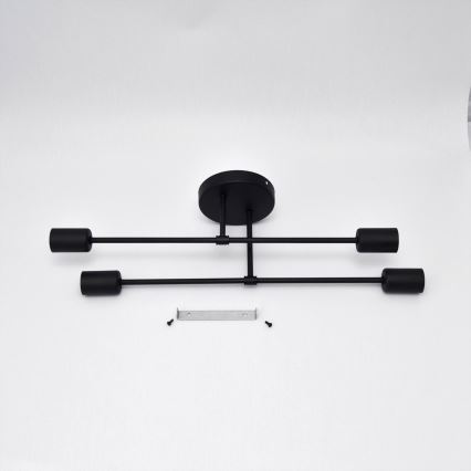 LED Surface-mounted chandelier CAMBRIDGE 4xE27/8W/230V black