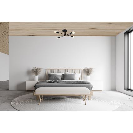 LED Surface-mounted chandelier CAMBRIDGE 4xE27/8W/230V black