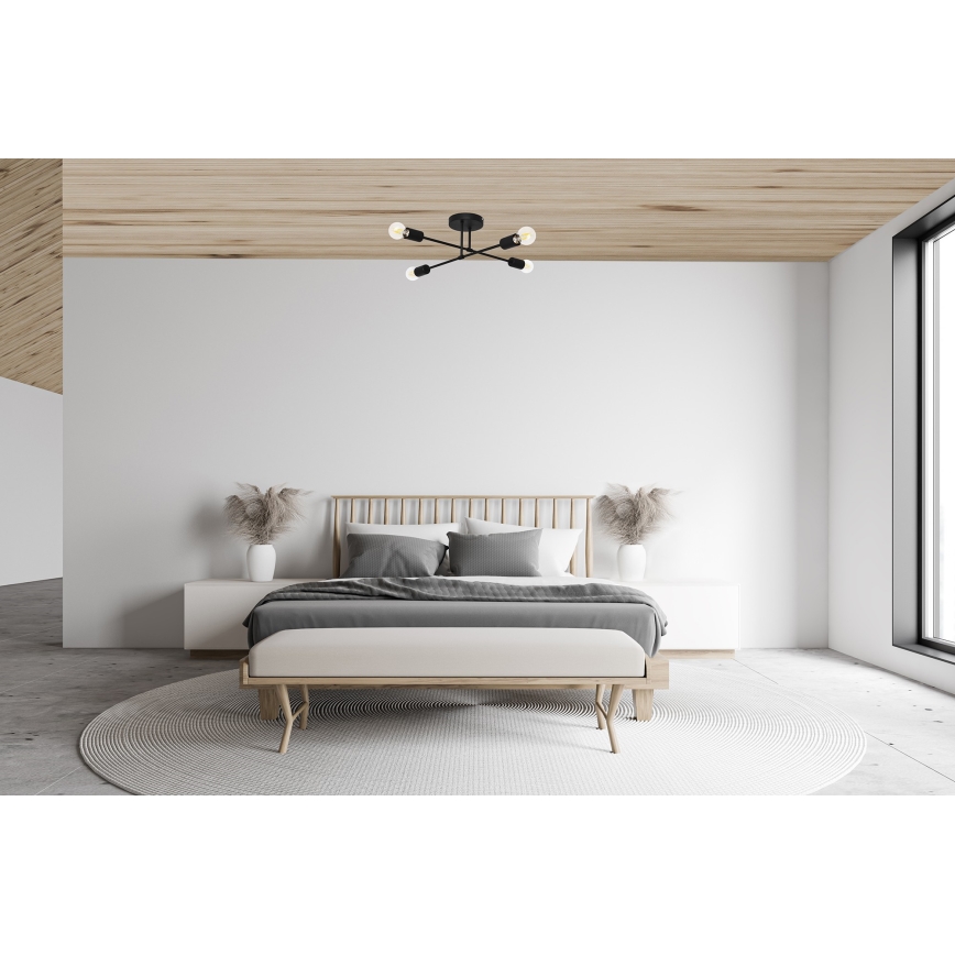 LED Surface-mounted chandelier CAMBRIDGE 4xE27/8W/230V black