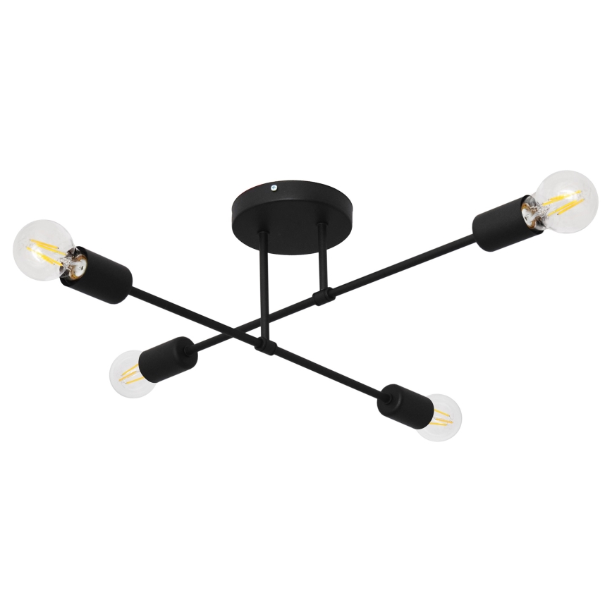 LED Surface-mounted chandelier CAMBRIDGE 4xE27/8W/230V black