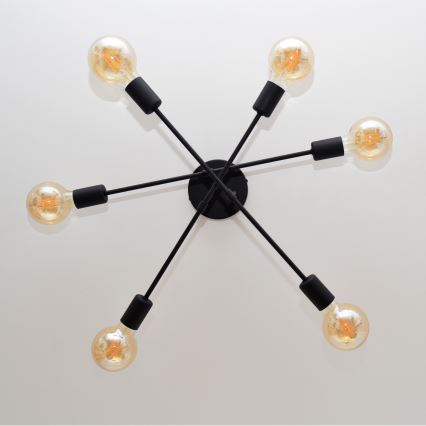 LED Surface-mounted chandelier CAMBRIDGE 6xE27/8W/230V black