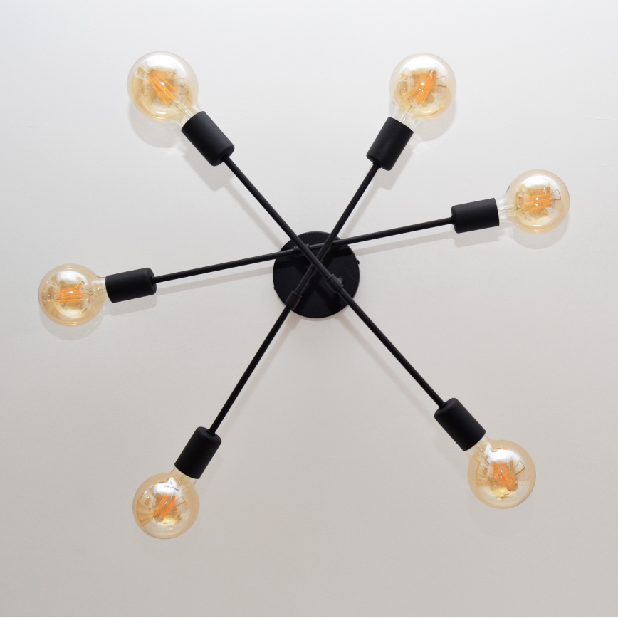 LED Surface-mounted chandelier CAMBRIDGE 6xE27/8W/230V black