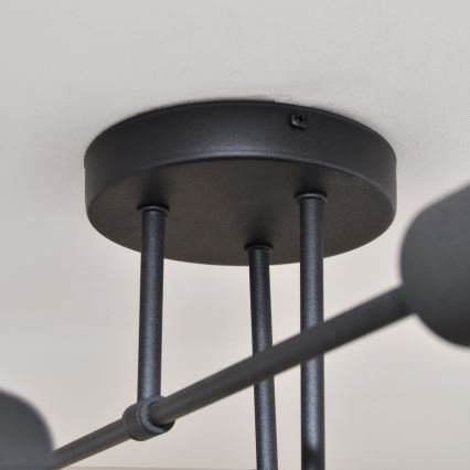 LED Surface-mounted chandelier CAMBRIDGE 6xE27/8W/230V black