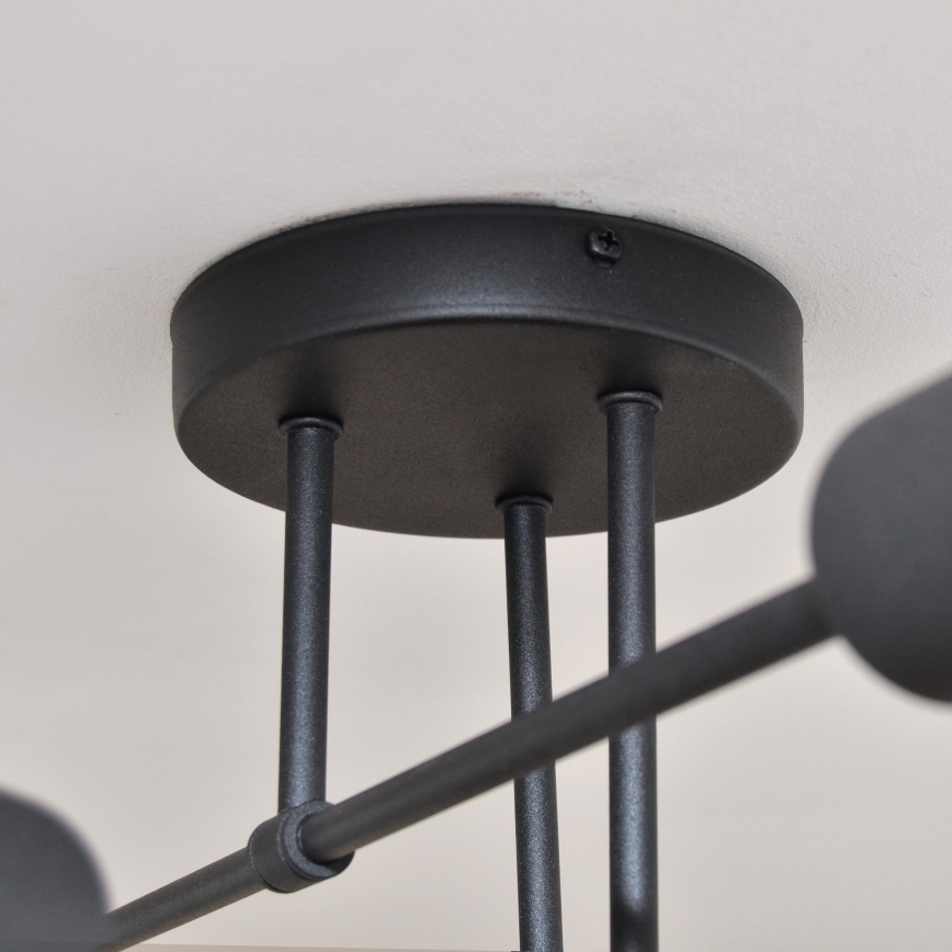 LED Surface-mounted chandelier CAMBRIDGE 6xE27/8W/230V black