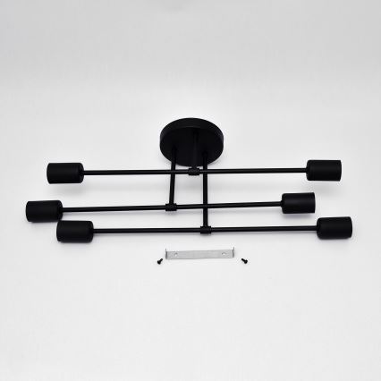 LED Surface-mounted chandelier CAMBRIDGE 6xE27/8W/230V black