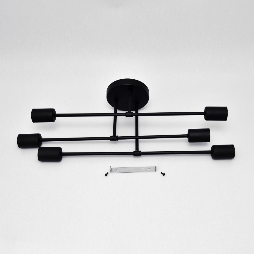 LED Surface-mounted chandelier CAMBRIDGE 6xE27/8W/230V black