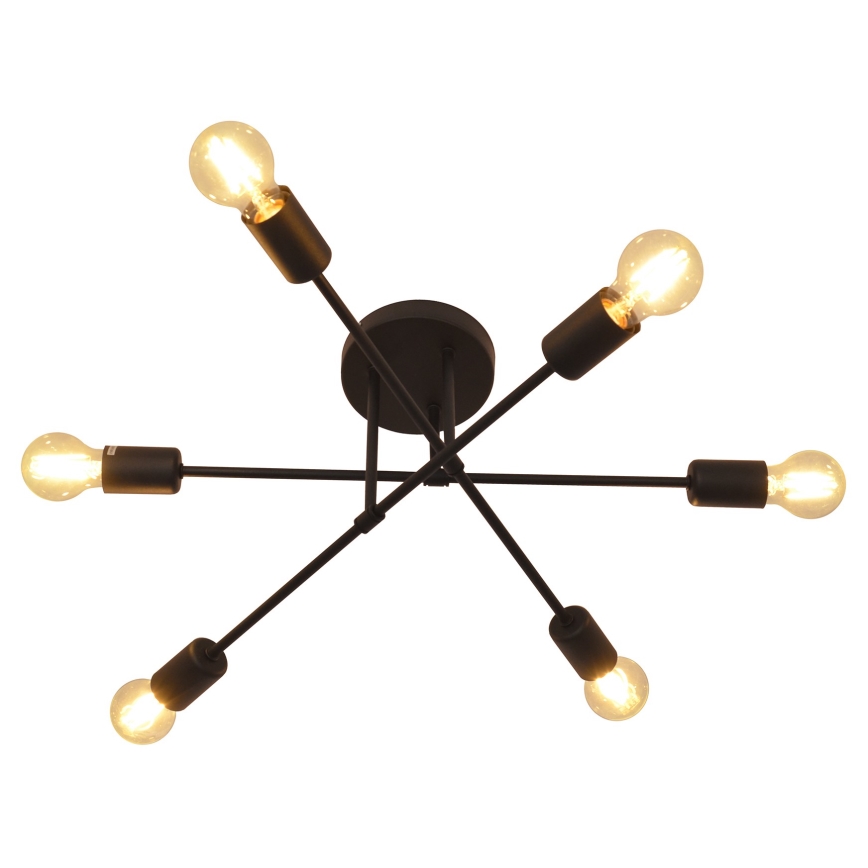 LED Surface-mounted chandelier CAMBRIDGE 6xE27/8W/230V black