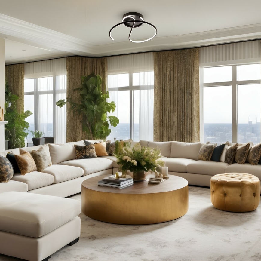 LED Surface-mounted chandelier DELTA LED/30W/230V black