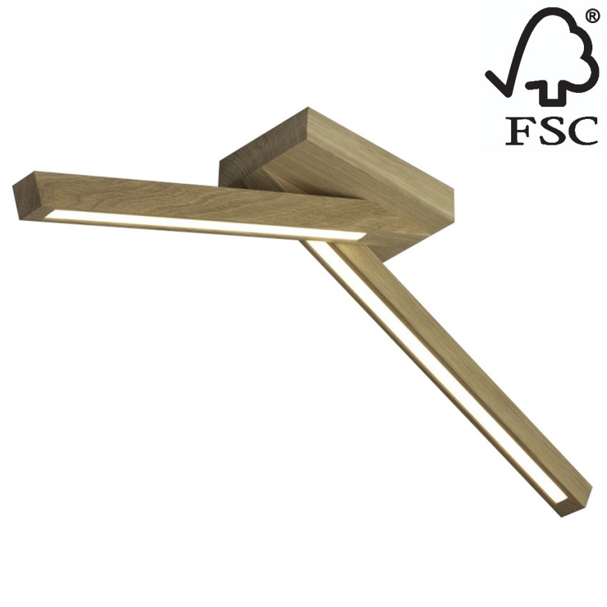 LED Surface-mounted chandelier LINUS 2xLED/4.5W/230V matte oak - FSC certified