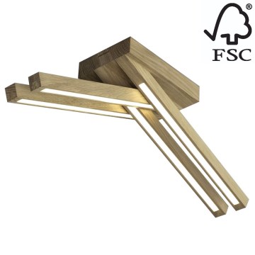 LED Surface-mounted chandelier LINUS 4xLED/4.5W/230V matte oak - FSC certified