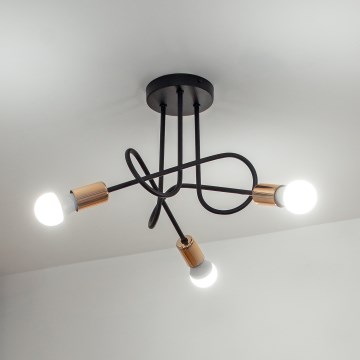LED Surface-Mounted Chandelier OXFORD 3xE27/15W/230V Black