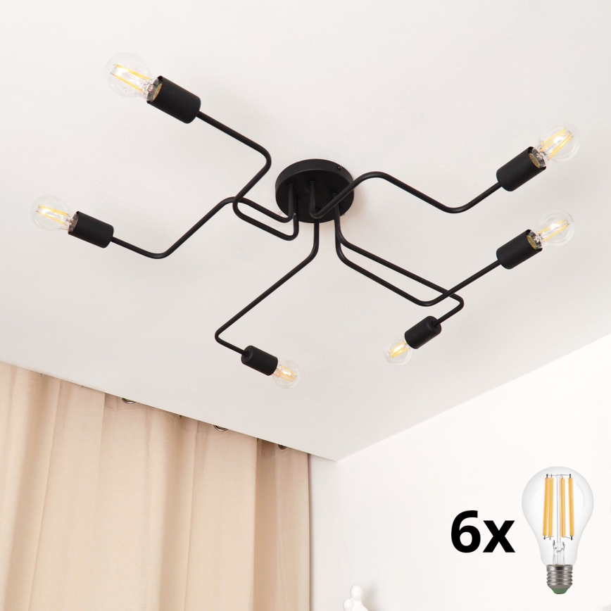 LED Surface-mounted chandelier TUBE 6xE27/15W/230V