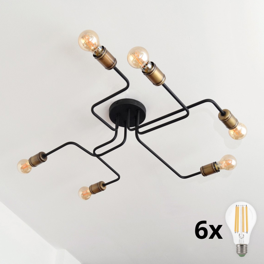 LED Surface-mounted chandelier TUBE 6xE27/15W/230V