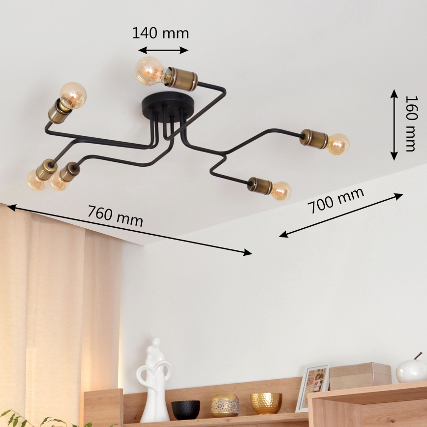 LED Surface-mounted chandelier TUBE 6xE27/15W/230V