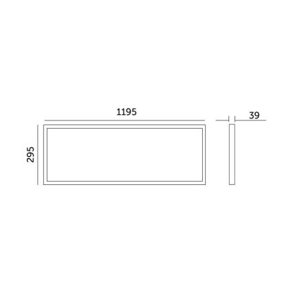 LED Surface-mounted panel BRISBANE LED/36W/230V 4000K 29,5x119 cm black
