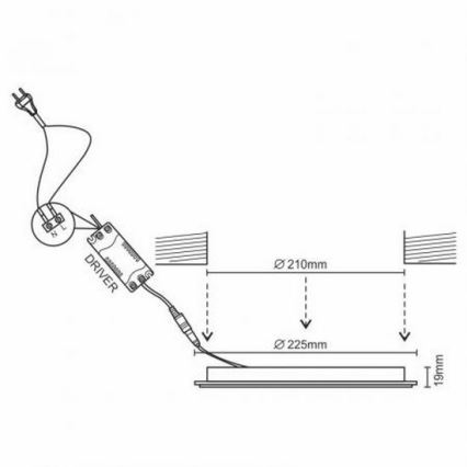 LED Suspended ceiling light LED/18W/230V 4000K