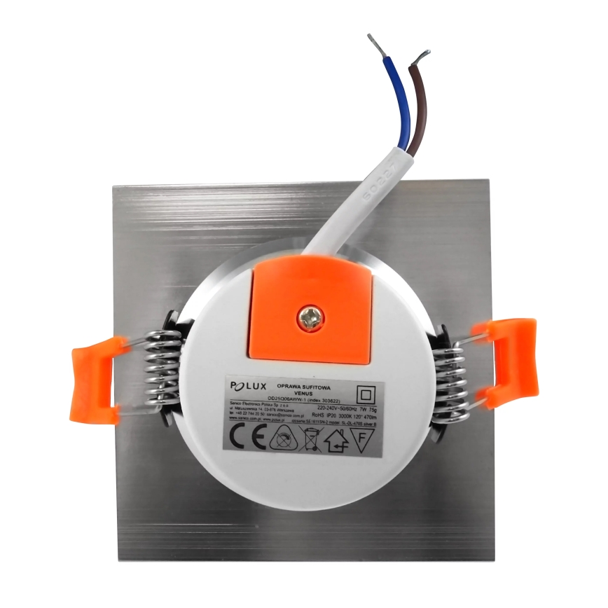 LED suspended ceiling light VENUS LED/7W/230V silver angular