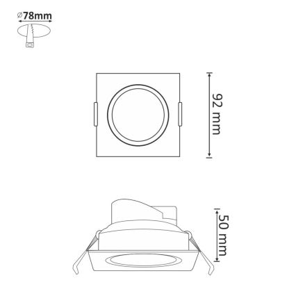 LED suspended ceiling light VENUS LED/7W/230V silver angular
