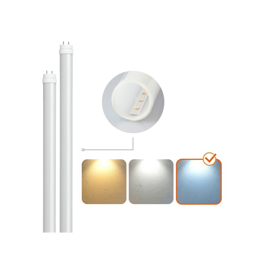 LED T8 Industrial Fluorescent Luminaire 2xG13/18W/230V 6500K IP65 127 cm