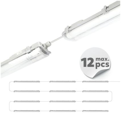 LED T8 Technical Luminaire 2xG13 / 18W / 230V / 4000K (Neutral White) / IP65 / 127 cm