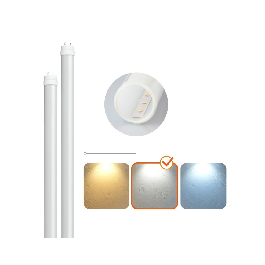 LED T8 Technical Luminaire 2xG13 / 18W / 230V / 4000K (Neutral White) / IP65 / 127 cm