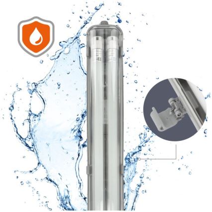 LED T8 Technical Luminaire 2xG13 / 18W / 230V / 4000K (Neutral White) / IP65 / 127 cm