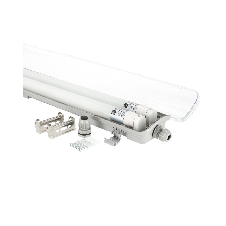 LED T8 Technical Luminaire 2xG13 / 18W / 230V / 4000K (Neutral White) / IP65 / 127 cm