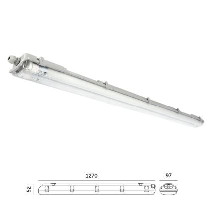 LED T8 Technical Luminaire 2xG13 / 18W / 230V / 4000K (Neutral White) / IP65 / 127 cm
