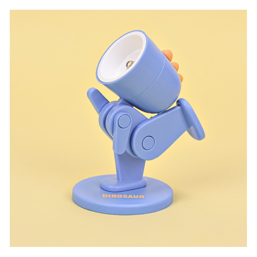 LED Table Lamp LED/0.06W/3xLR41 Dinosaur Blue