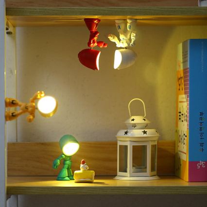 LED Table Lamp LED/0.06W/3xLR41 Robot Red