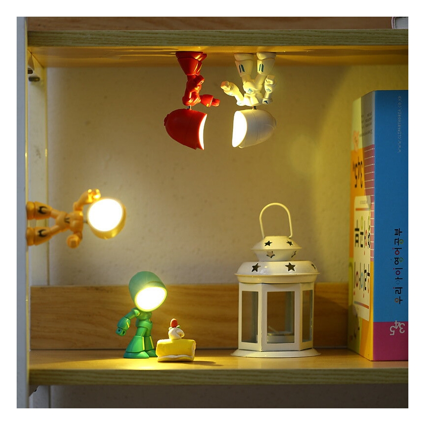 LED Table Lamp LED/0.06W/3xLR41 Robot Red