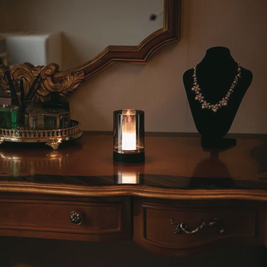 LED Dimmable table rechargeable lamp LED/2W/5V 3000K 2400 mAh black