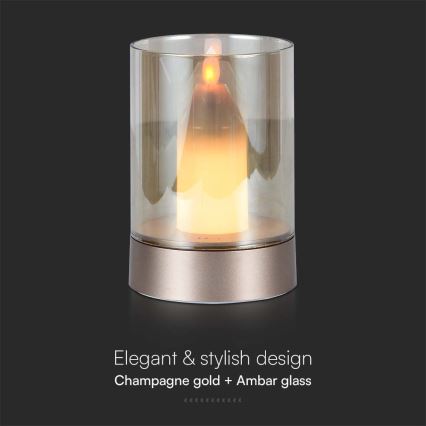 LED Dimmable table rechargeable lamp LED/2W/5V 3000K 2400 mAh copper