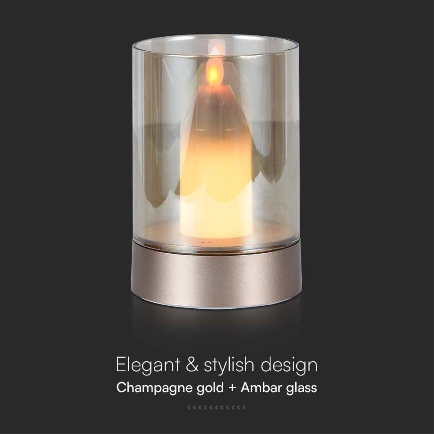LED Dimmable table rechargeable lamp LED/2W/5V 3000K 2400 mAh copper