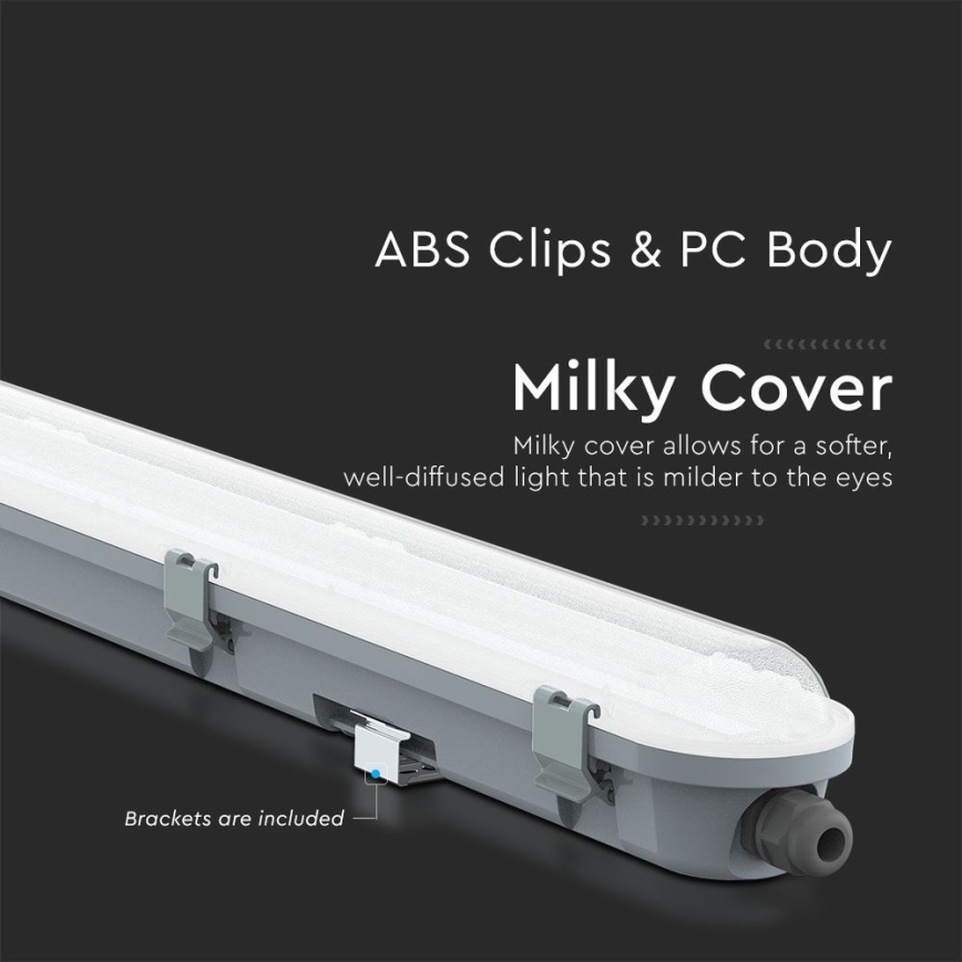 LED Technical Batten Light with SAMSUNG LED Chip / 18W / 230V / 6500K / IP65 / 60 cm